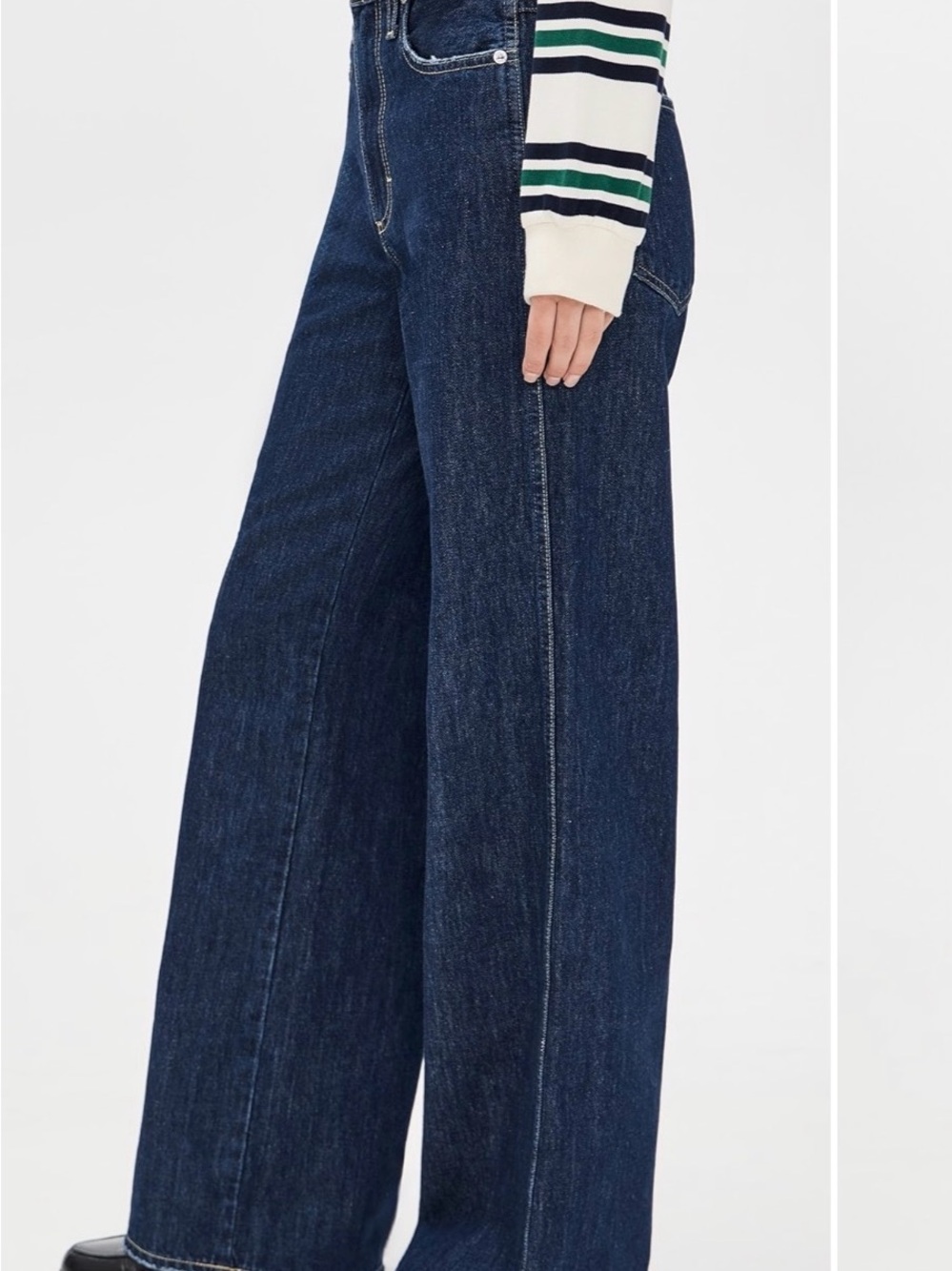 AMO Frida Denim Dark Blue Wide-Leg High-Rise Jeans - Picture 2 of 6